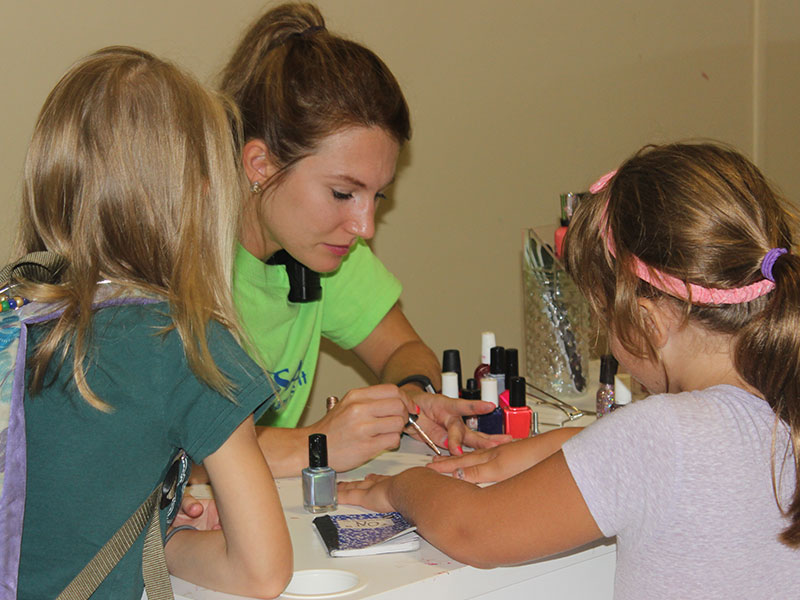 camp-glam-2 Campers getting a manicure